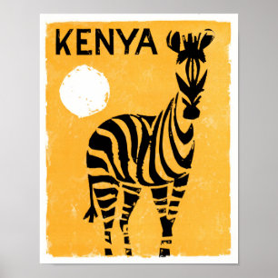 Poster das viagens vintage de Kenya África
