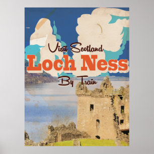 Poster das viagens vintage de Loch Ness