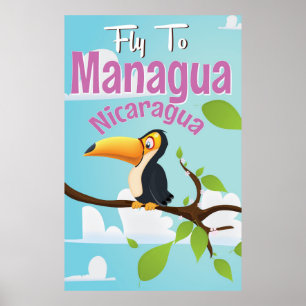 Poster das viagens vintage de Managua, Nicarágua