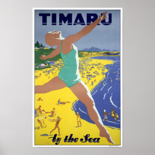 Poster das viagens vintage de Nova Zelândia