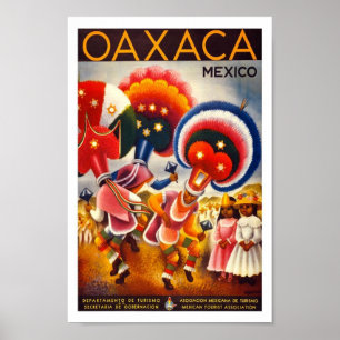 Poster das viagens vintage de Oaxaca México