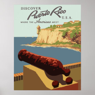 Poster das viagens vintage de Puerto Rico