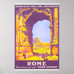 Poster das viagens vintage de Roma