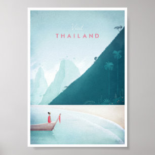 Poster das viagens vintage de Tailândia