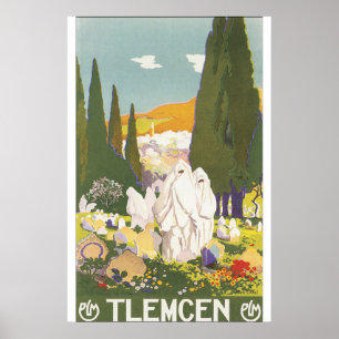Poster das viagens vintage de Tlemcen