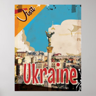 Poster das viagens vintage de Ucrânia