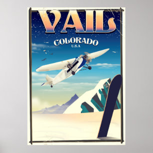 Poster das viagens vintage de Vail Colorado