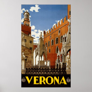 Poster das viagens vintage de Verona Italia
