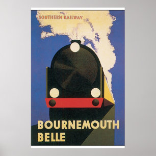 Poster das viagens vintage do Belle de Bornemouth