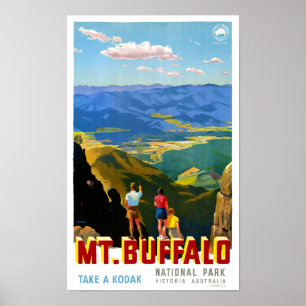 Poster das viagens vintage do búfalo de Austráli