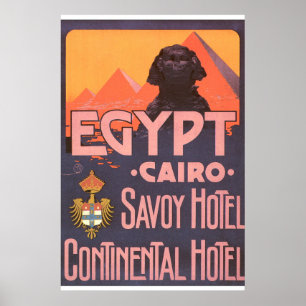 Poster das viagens vintage do Cairo Egipto