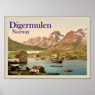 Poster das viagens vintage do ~ de Noruega do ~ de