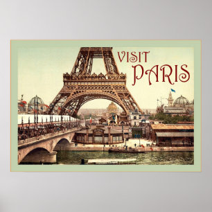Poster das viagens vintage do ~ de Paris da visita