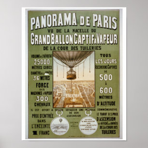 Poster das viagens vintage do de Paris do panorama
