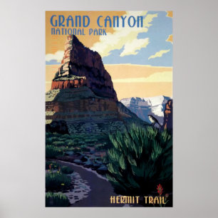 Poster das viagens vintage do Grand Canyon do