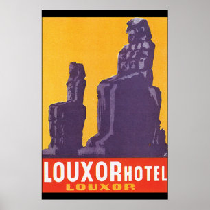 Poster das viagens vintage do hotel de Louxor