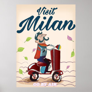 Poster das viagens vintage dos desenhos animados