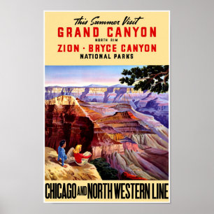 Poster das viagens vintage dos parques nacionais