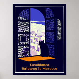 Poster das viagens vintage para Casablanca,