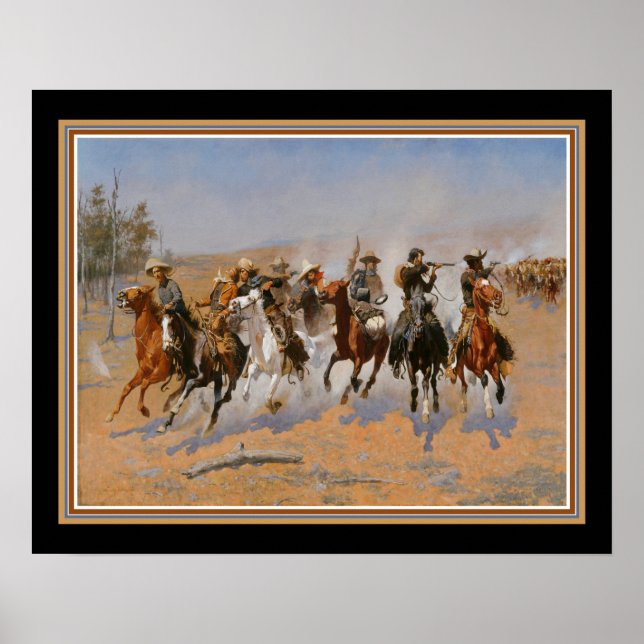 Poster "Dash for the Timbers", por Frederic Remington (Frente)