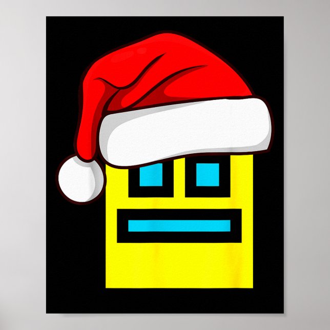Poster Dash Geometry Repeat Christmas Santa Hat Game Vide (Frente)