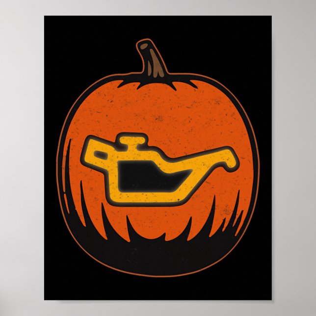 Poster Dashboard Car Oil Problema Com Pumpkin Engraçado L (Frente)