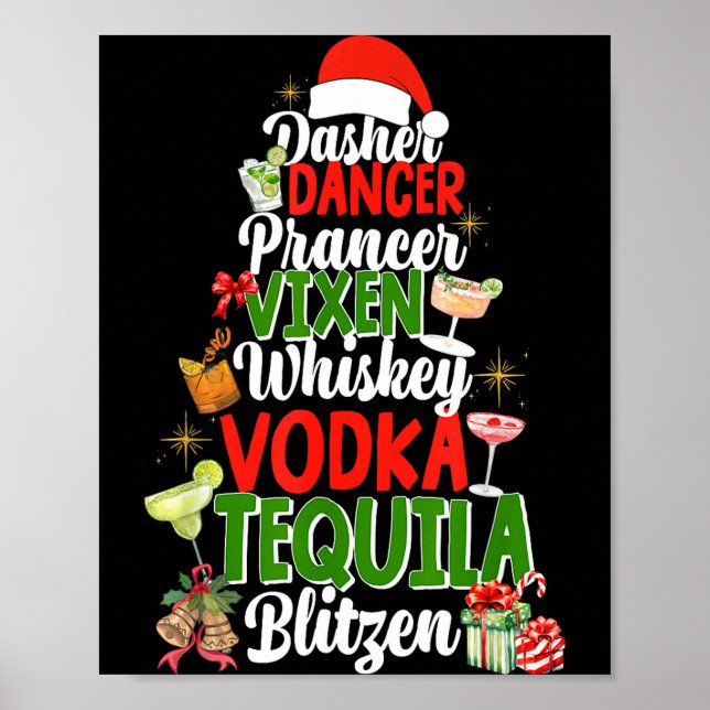 Poster Dasher Dancer Prancer Vixen Moscato Vodka Tequila  (Frente)