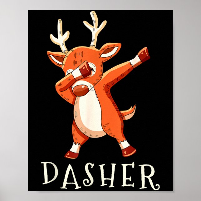 Poster Dasher Santas Reindeers Family Matching Outfit Chr (Frente)