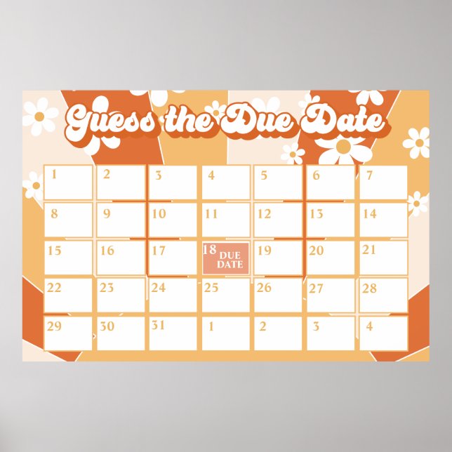 Poster Data de nascimento do Groovy Baby Retro Sunshine B (Frente)