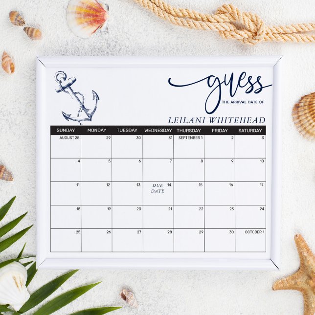 Poster Data do Chá de fraldas da Âncora Náutica (Criador carregado)