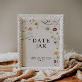 Poster Data Jar Boho Wildflower Sinal
