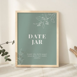 Poster Data Jar Sage - Sinal de Casamento Verde