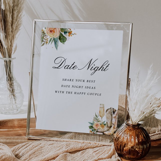 Poster Data Noite Boots and Bubble Chá de panela Sinal (Criador carregado)