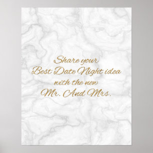 Poster Data Noite Ideais Sinal Marble e Chá de panela Dou