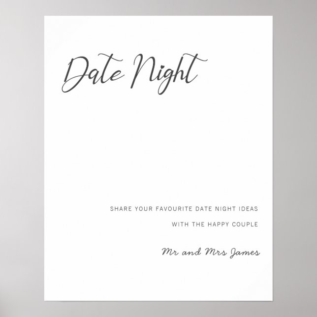 Poster Data Noite Jar Sinal Chá de Conselho de Casamento (Frente)