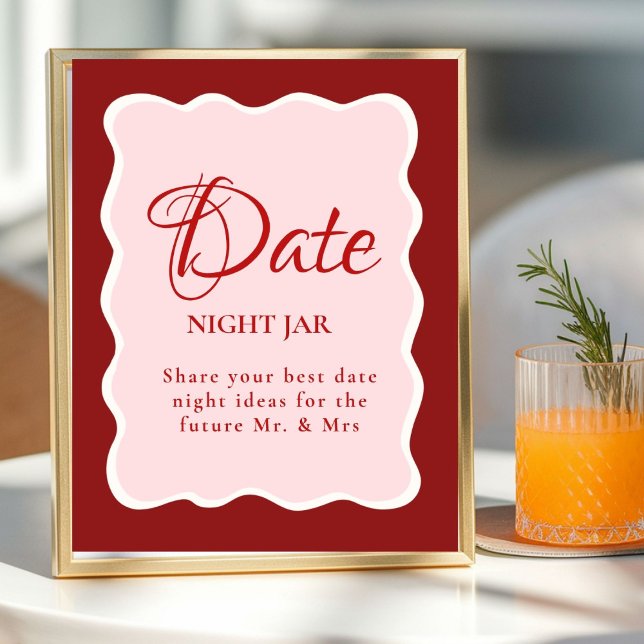 Poster Date Night valentine Bridal Shower wedding Sign (Criador carregado)
