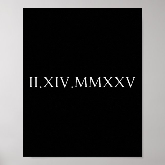 Poster Date Roman Numerals Valentine's Day Couple Duo Chr (Frente)