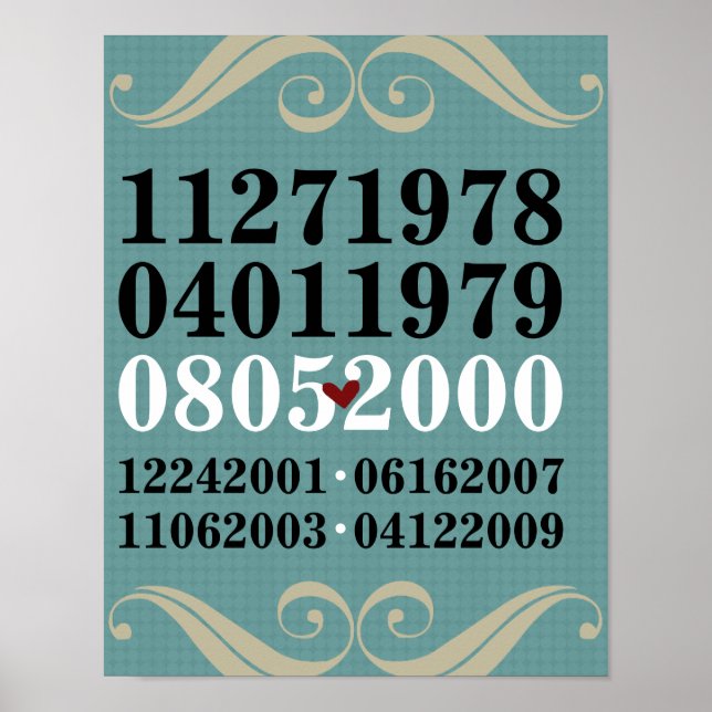 Pôster Dated Wall Art - Famílias com 4 Crianças (Frente)