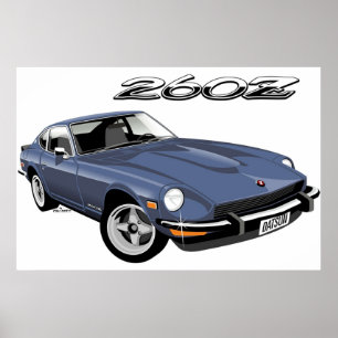 Poster Datsun 260Z azul
