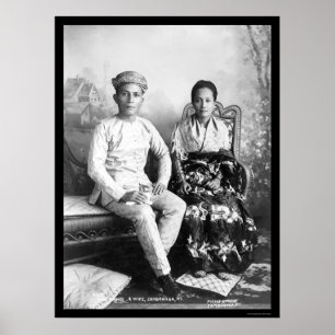 Pôster Datto Mandi e sua esposa nas Filipinas 1903