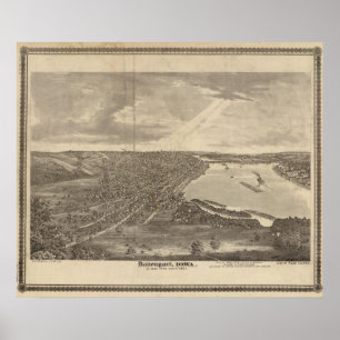Poster Davenport, Iowa, como visto do oeste sul