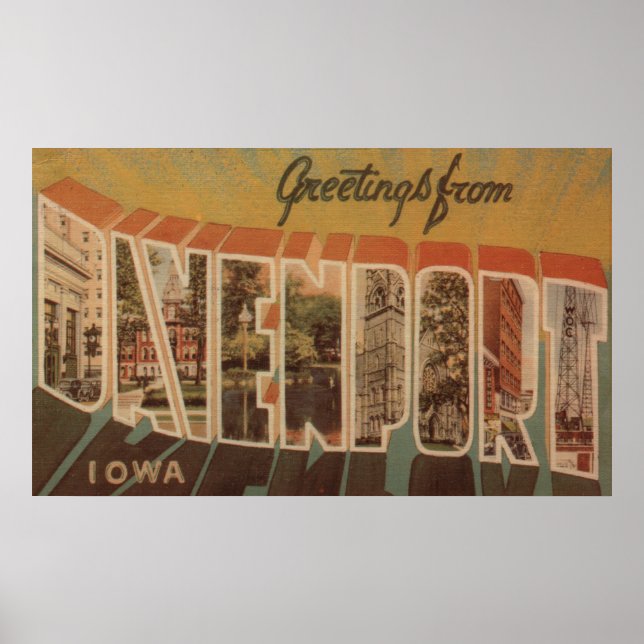 Poster Davenport, Iowa - Grandes Cenas de Letra (Frente)