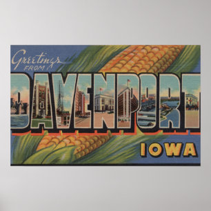 Pôster Davenport, Iowa (milho) - grandes cenas da letra
