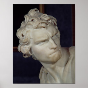 Pôster David, detail of the head, 1623-23