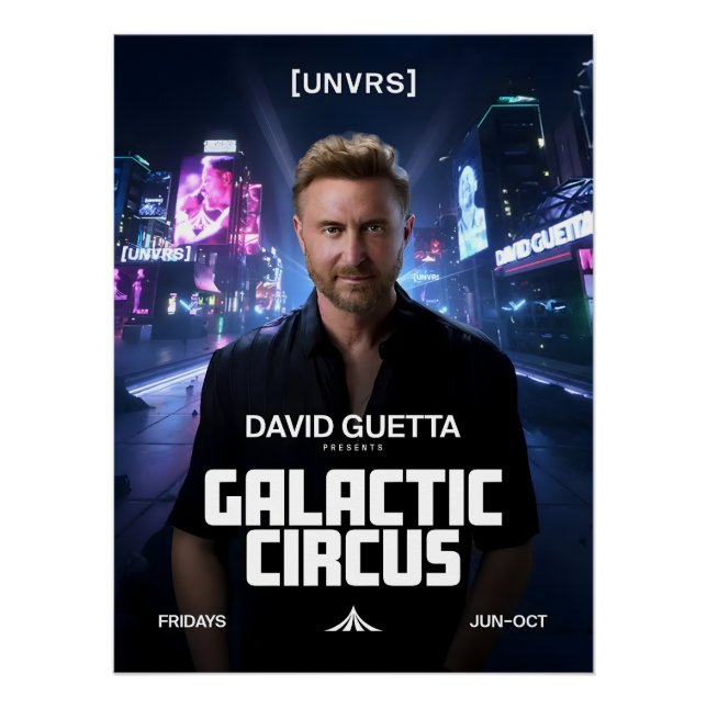 Pôster  David Guetta - Galactic Circus - [UNVRS] Poster (Frente)