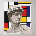 Poster David pop art<br><div class="desc">David Michelangelo,  Piet Mondrian pop art</div>