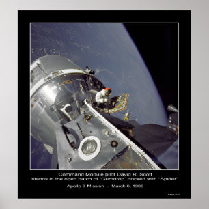 Pôster David R. Scott missão de Apollo 9 da "aranha" -