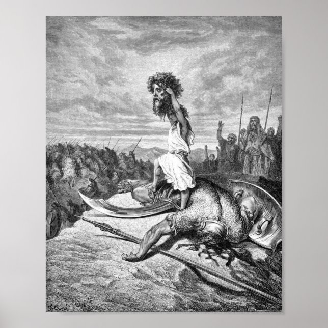 Poster David Slays Golias De Gustave Dore 1886 (Frente)
