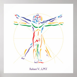 Poster DaVinci Vitruvian Man Chakra