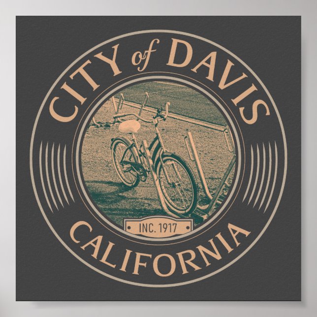 POSTER DAVIS YOLO CALIFÓRNIA - CIDADE DE DAVIS CA (Frente)